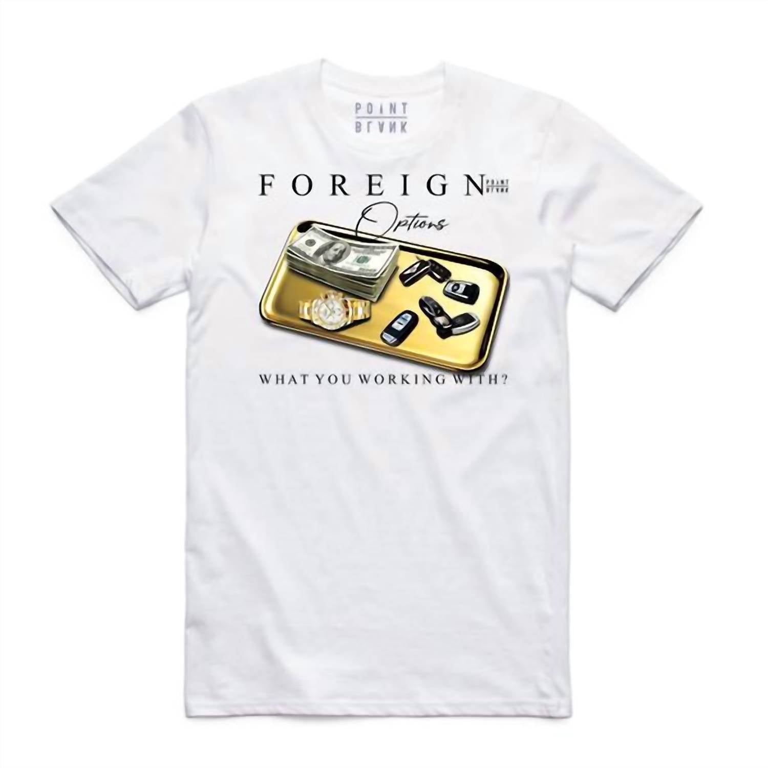 

Футболка мужская Foreign Options белого цвета Point Blank