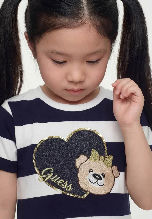 Платье джерси Junior ss french terry dress Guess, светло-голубое и белое — фото 2