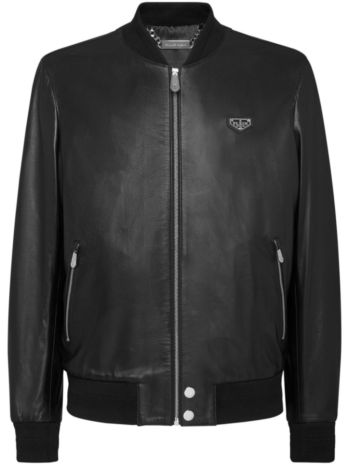 Кожаная куртка-бомбер Philipp Plein, черный
