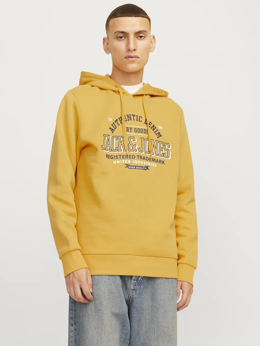 

Толстовка Jack & Jones с капюшоном "JJELOGO SWEAT HOOD 2 COL 24/25 NOOS", цвет Honey Gold