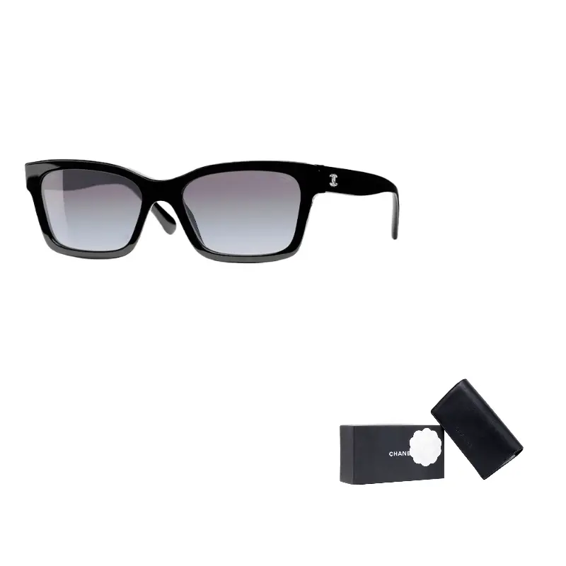 

CHANEL Квадратные поляризационные солнцезащитные очки, Black/Gray Two-Tone Gradient