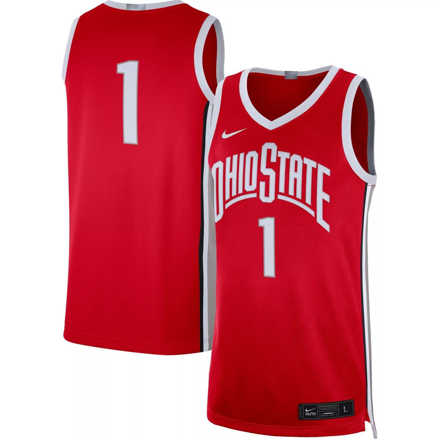 

Мужская баскетбольная майка #1 Scarlet Ohio State Buckeyes Limited Nike