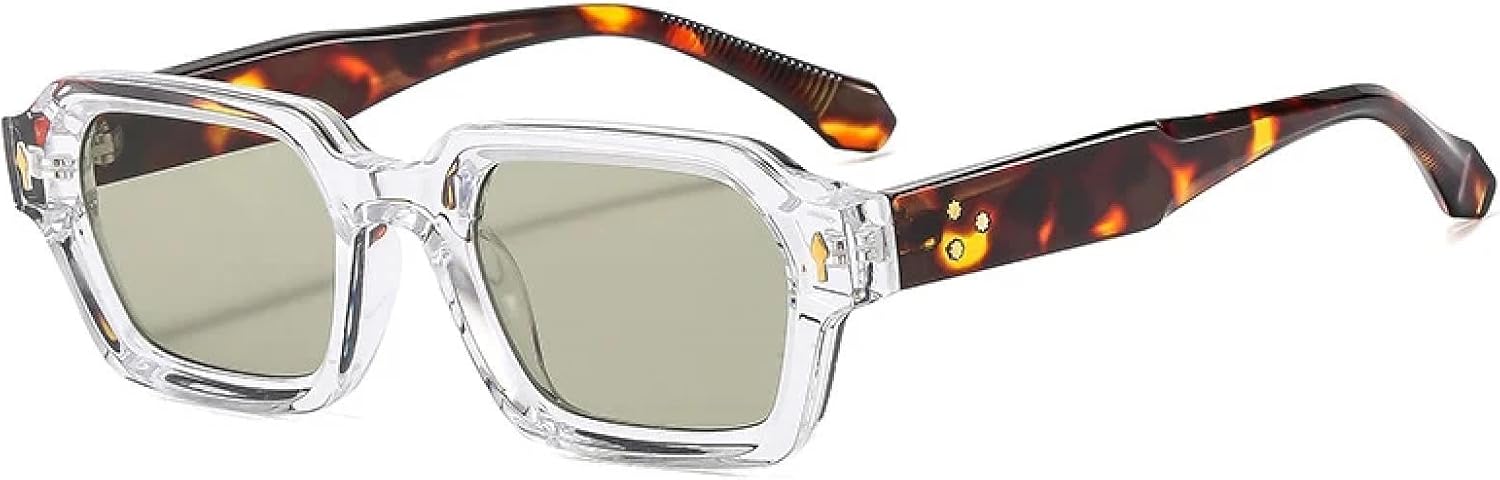 

Солнцезащитные очки с защитой от УФ-излучения UV400 | Женские, мужские с градиентным покрытием и заклепками, двухцветные, для занятий спортом на открытом воздухе и вождения DSVIGF, Clear Light Green