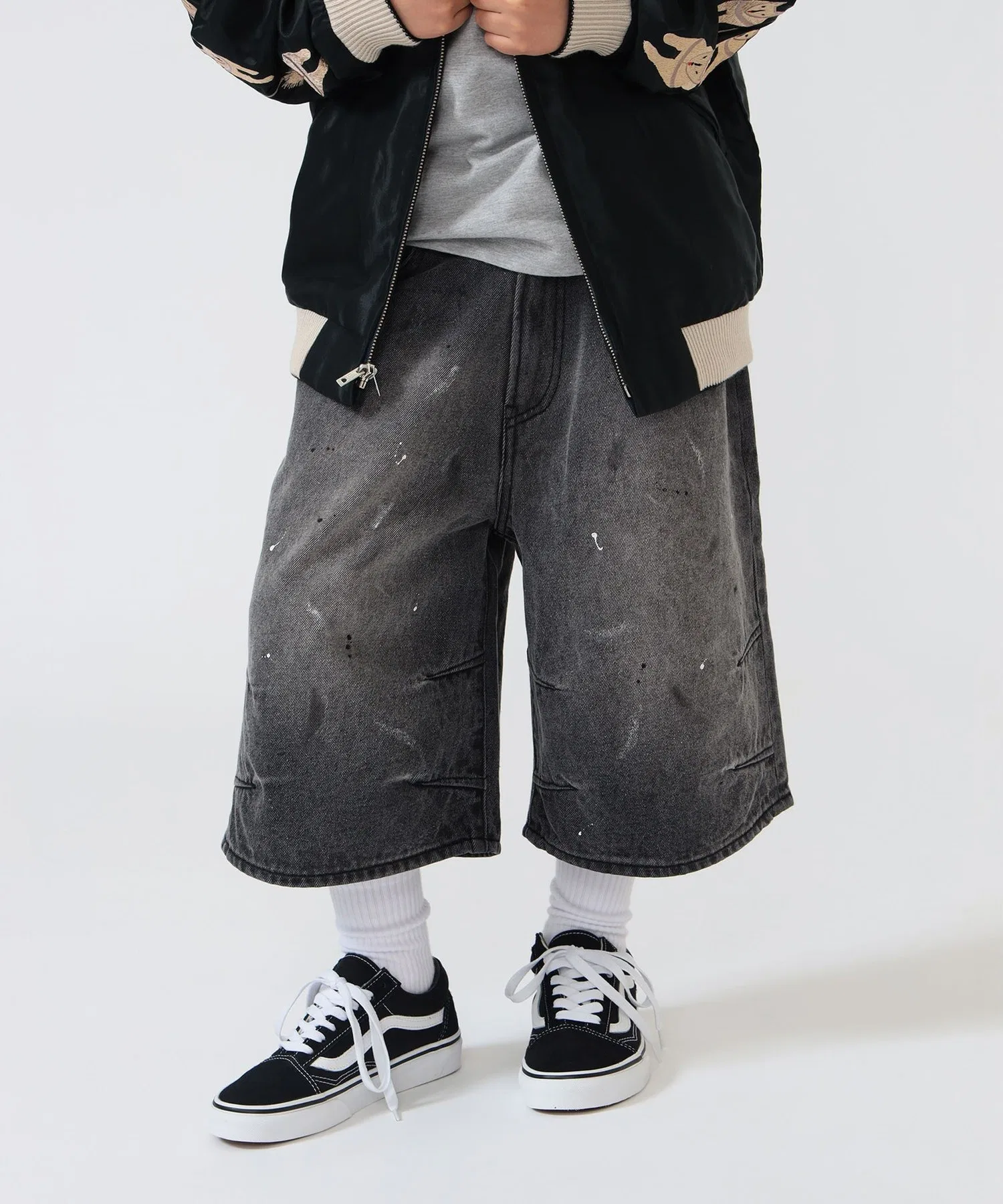BEAMS × Kodomo BEAMS / Брюки широкие джинсовые Quarter-Length Painter Wide Denim Pants 2026 (110-160 см) — фото 2