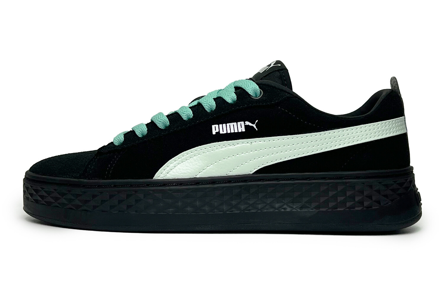 

Кроссовки Puma Smash Platform Skateboarding Shoes Women's Low-top Black/green, зеленый