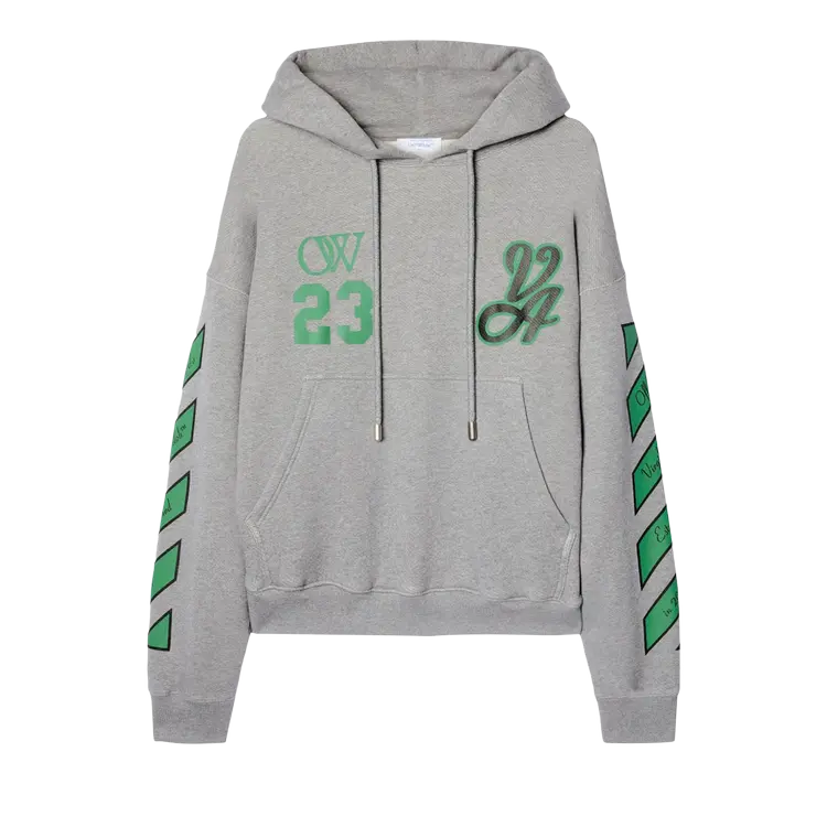 

Худи Off-White 23 Varsity Skate 'Melange Grey/College Green', серый