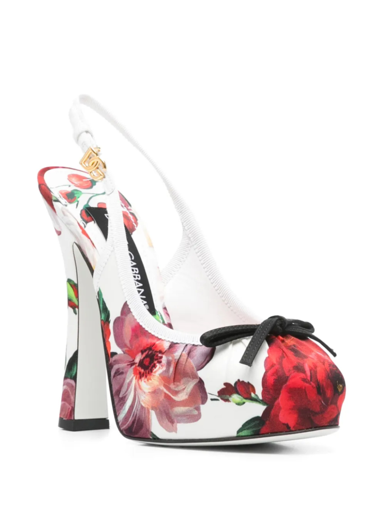 Атласные туфли-лодочки с открытой пяткой Dolce & Gabbana, белый — фото 2