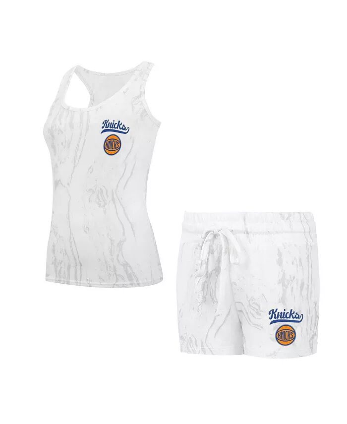 

Женский белый комплект из майки и шорт New York Knicks Quartz Concepts Sport