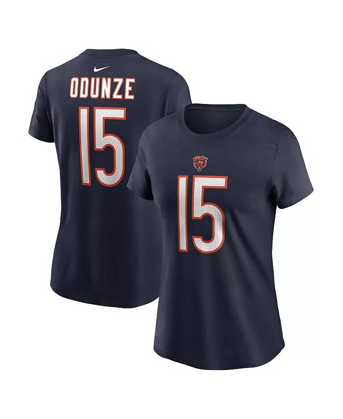 

Женская футболка Rome Odunze Navy Chicago Bears 2024 NFL Draft Name Number Nike