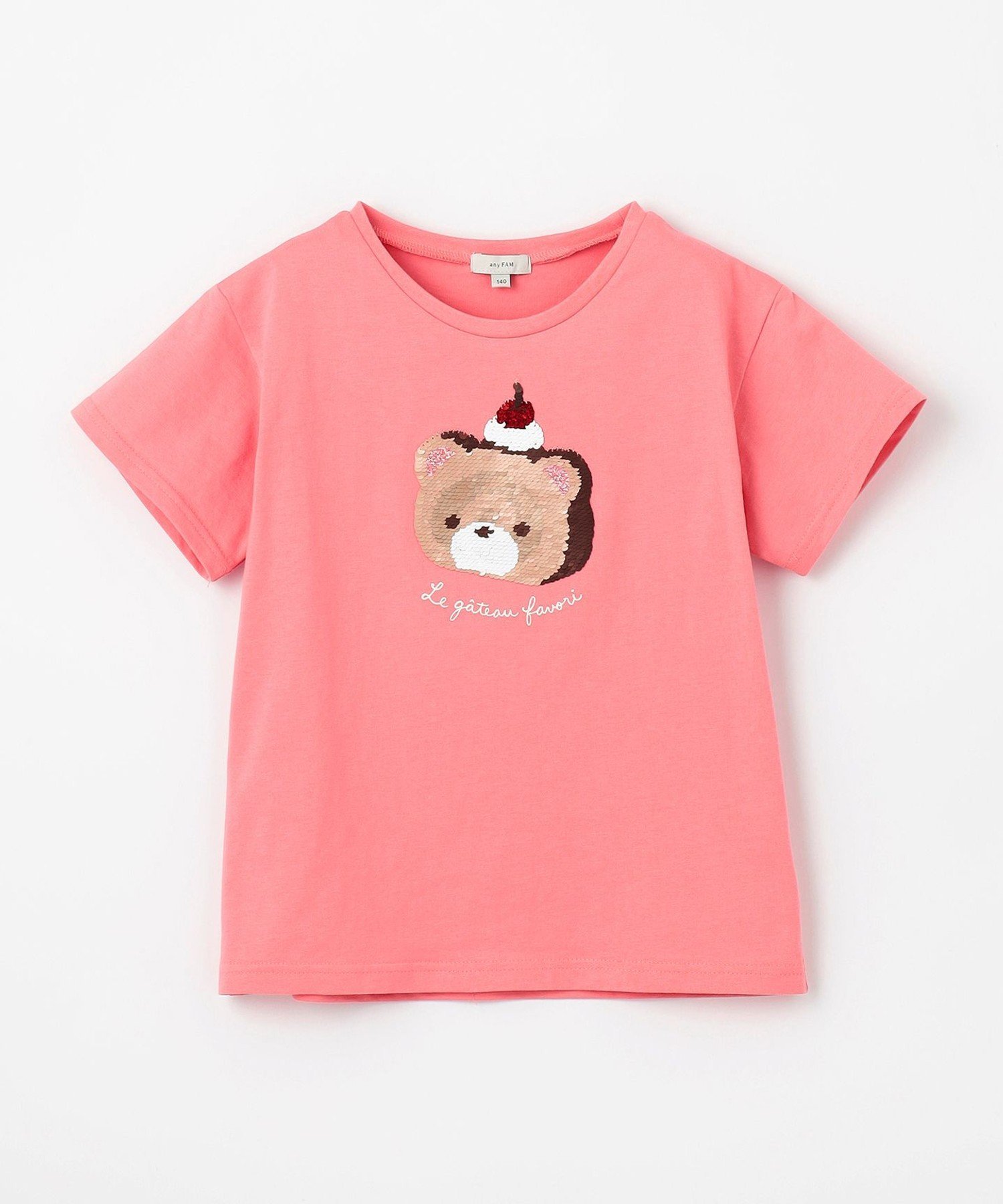 Футболка с чудесными пайетками ANY KIDS, Pink (Bear x Roll Cake [012] — фото 2