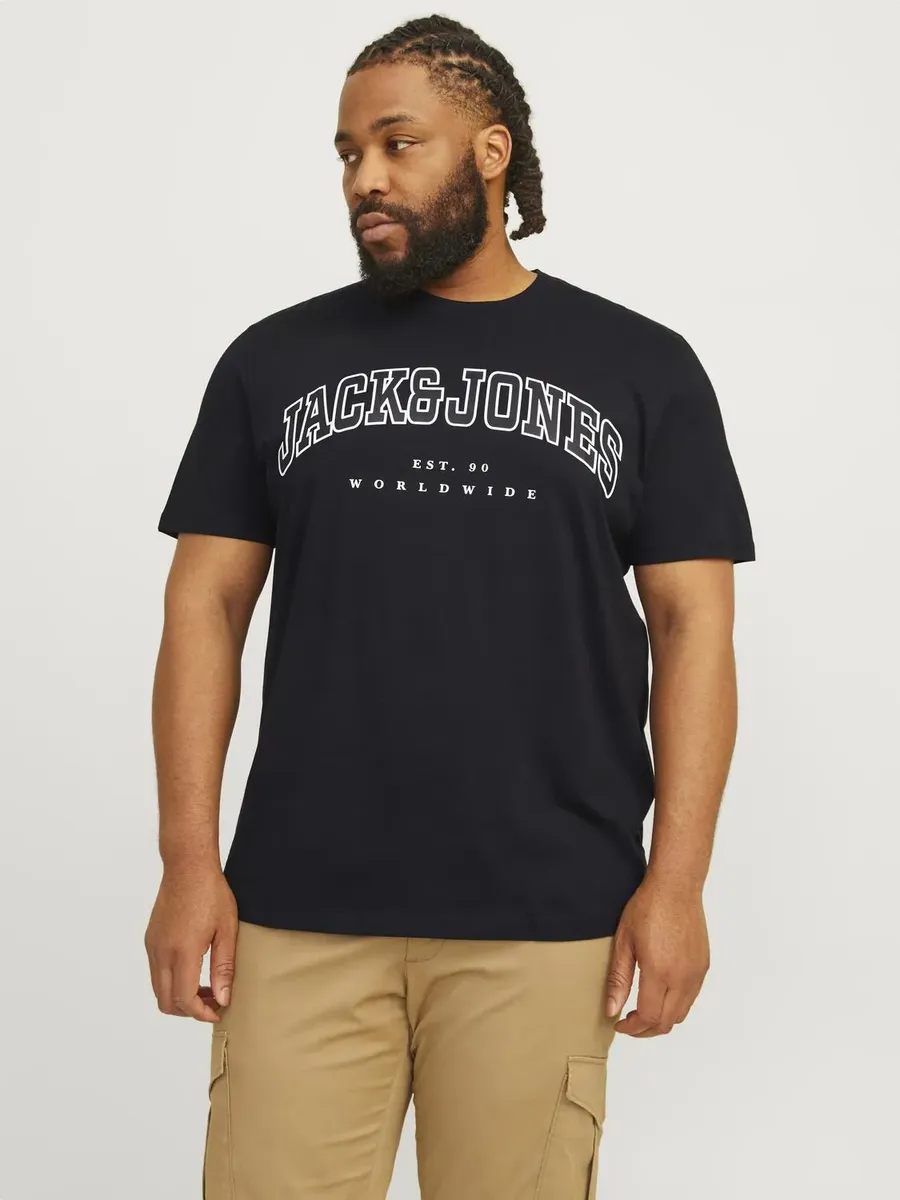 

Футболка Jack & Jones PlusSize "JJECALEB VARSITY TEE SS O-NECK NOOS PLS", черный