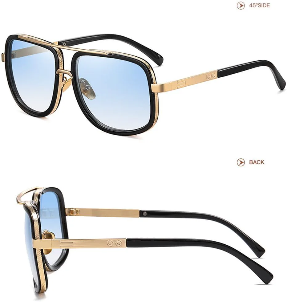 

Винтажные классические солнцезащитные очки в стиле стимпанк с двойным оправой для женщин и мужчин, качественные ретро-очки с зеркальными линзами HVTVTLA, C5