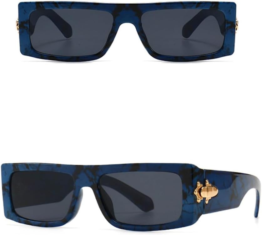 

Винтажные прямоугольные солнцезащитные очки для женщин и мужчин, маленькая оправа, плоская верхняя часть, градиентные солнцезащитные очки для женщин VFDHN, Black Gray Blue