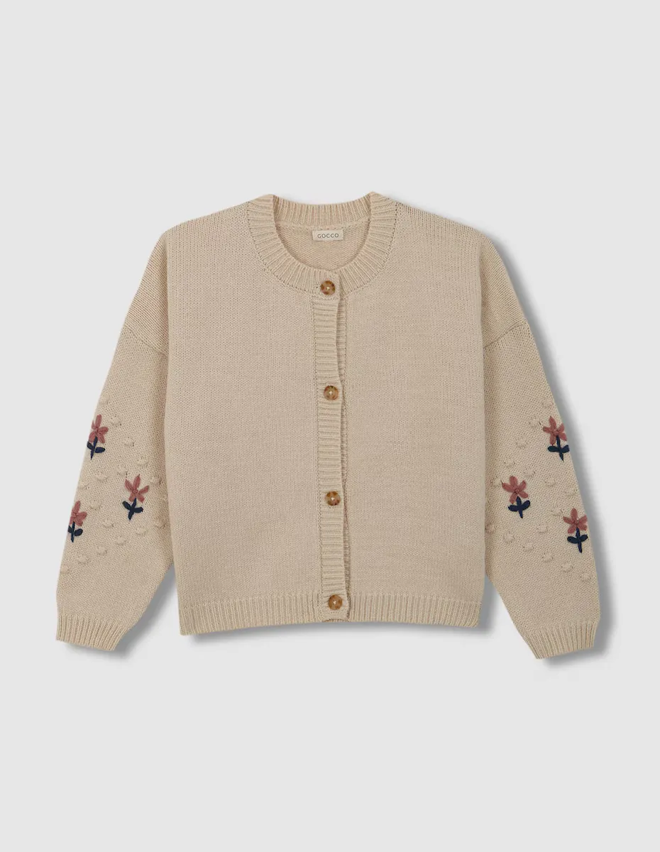 

Большой девичий жакет с цветочной вышивкой Gocco, цвет Piedra