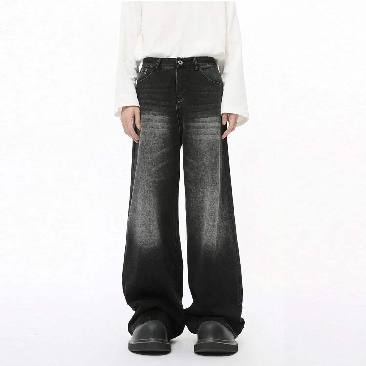 Джинсы широкие Baggy, Black Gray — фото 2
