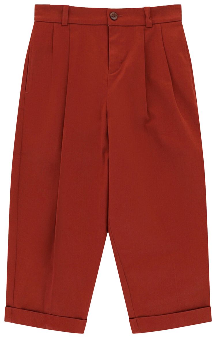 

Брюки Gucci с плиссировкой и зауженными штанинами, коричневые