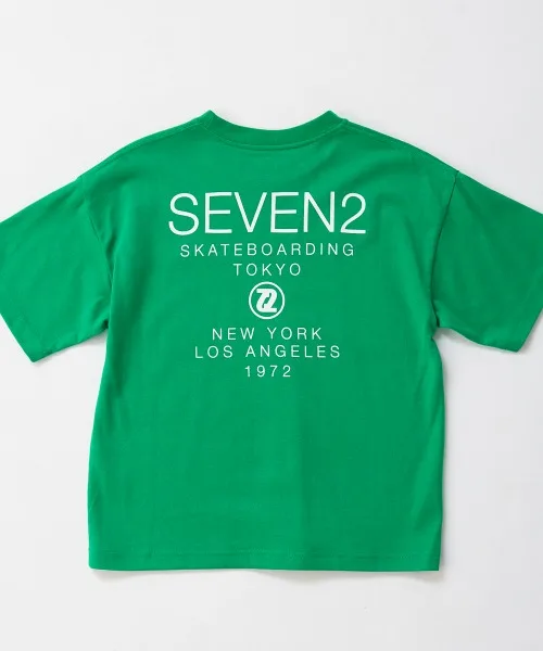 Детская футболка SEVEN2 с принтом на спине зелёная — фото 4
