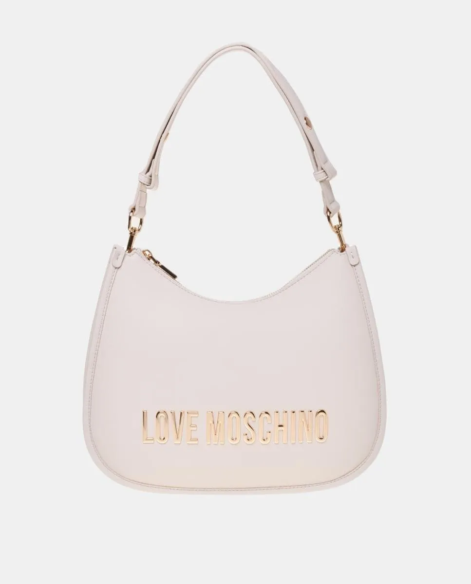 

Кремовая сумка через плечо с регулируемой съемной ручкой и застежкой-молнией Love Moschino, светло-бежевый