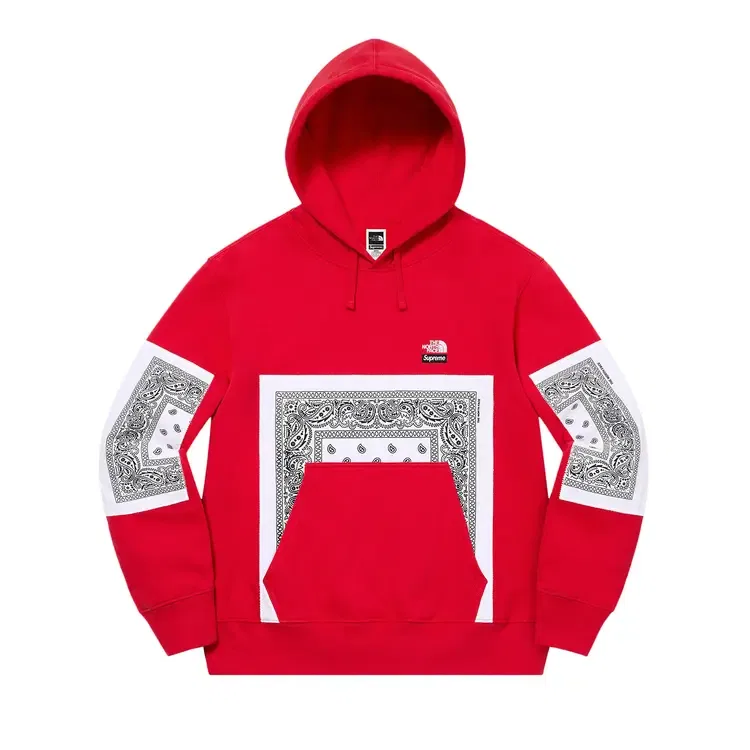 Толстовка с капюшоном-банданой Supreme x The North Face, красный