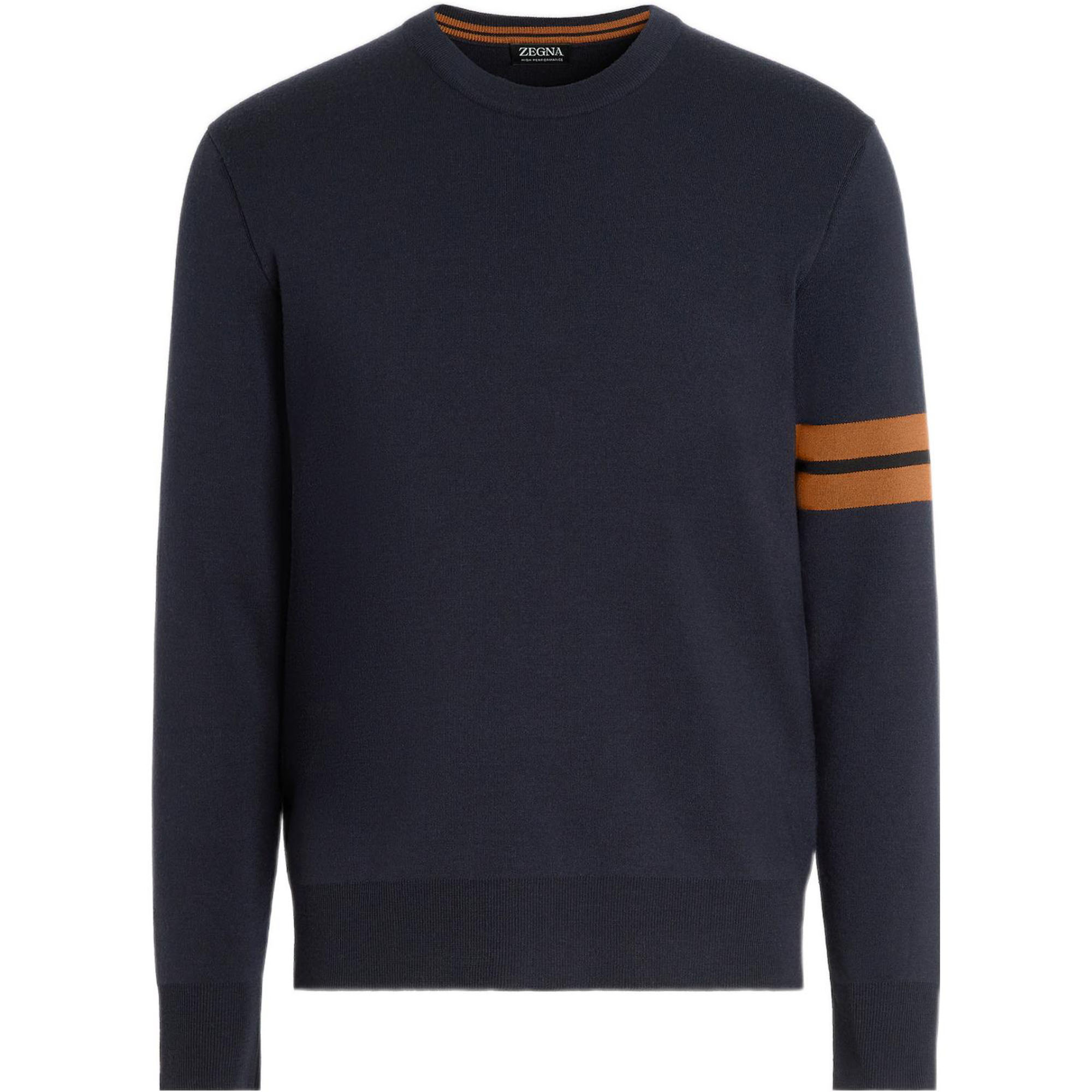 

Джемпер Zegna Stripe с круглым вырезом Ermenegildo Zegna, Marine Blue
