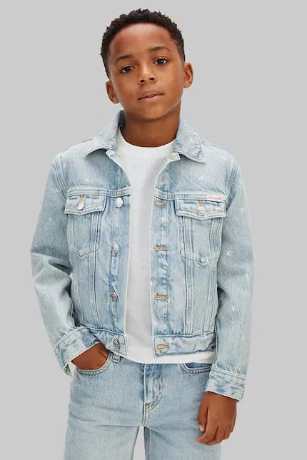 Куртка джинсовая детская короткая trucker Calvin Klein Jeans, синий