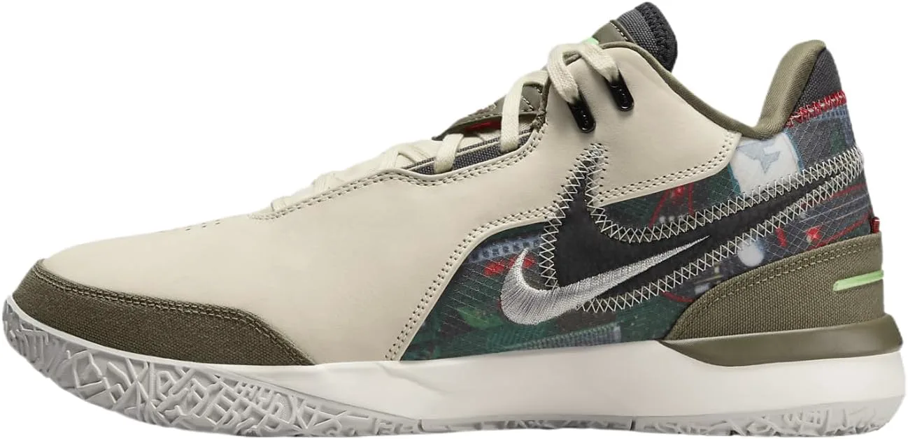 Мужские баскетбольные кроссовки Nike Lebron NXXT Gen AMPD, светло-кремовый/оливковый/металлик серебристый/черный