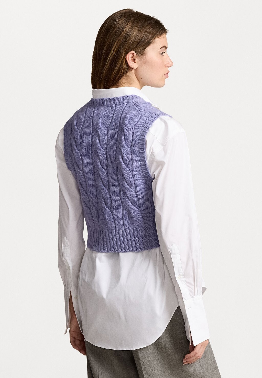 

Свитер CROPPED CABLE WOOL-CASHMERE JUMPER Ralph Lauren, цвет Taylor Purple