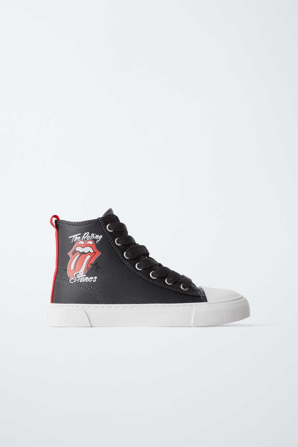 

Кроссовки с высоким берцем rolling stones ZARA, черный