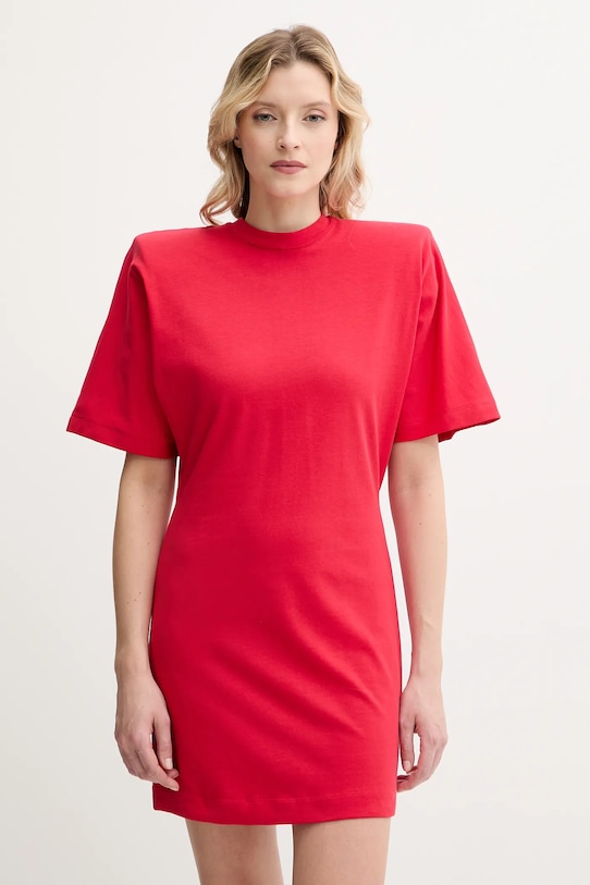 

Хлопковое платье Pinko, красный