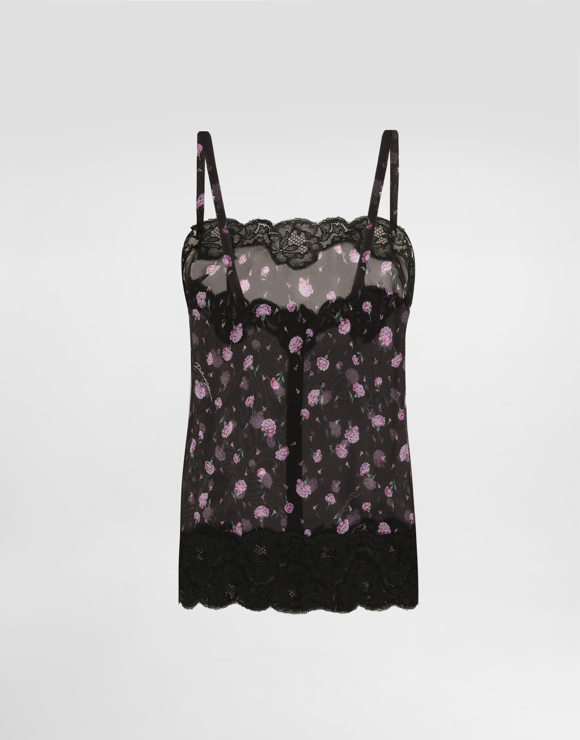 

Блузка из шифона с принтом гвоздик Dolce & Gabbana, мультиколор