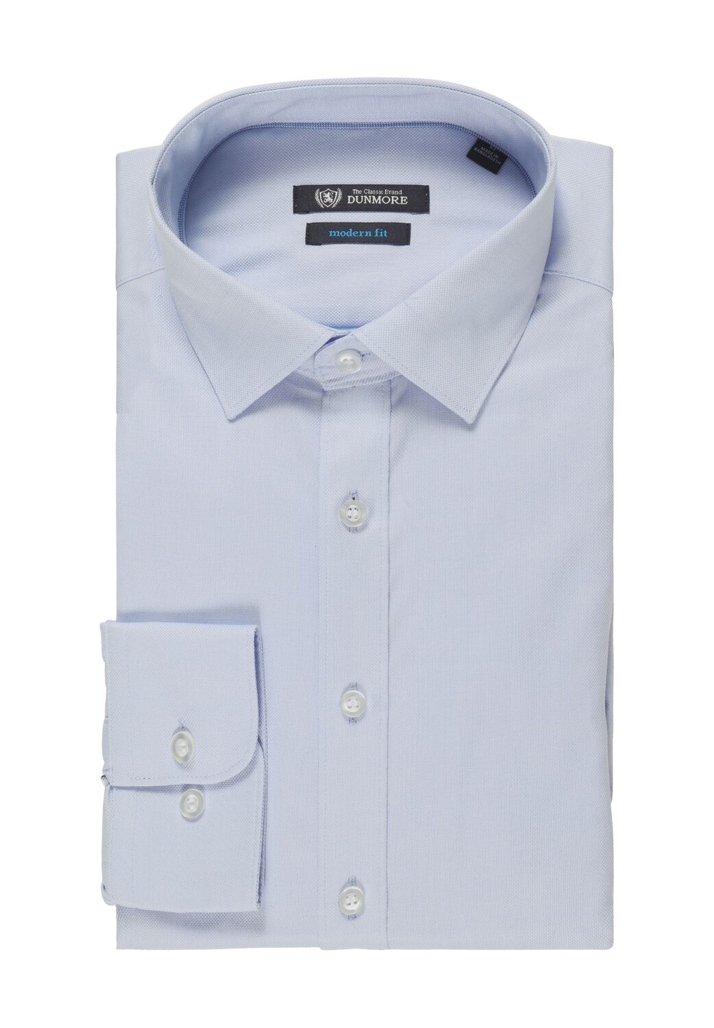 

Рубашка деловая, воротник Кент, современный крой, добби, без глажки, мужская Dunmore, светло-синий