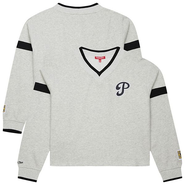 

Женская воротник-поло свитшот philadelphia phillies cooperstown collection v-neck cropped toggle Mitchell & Ness