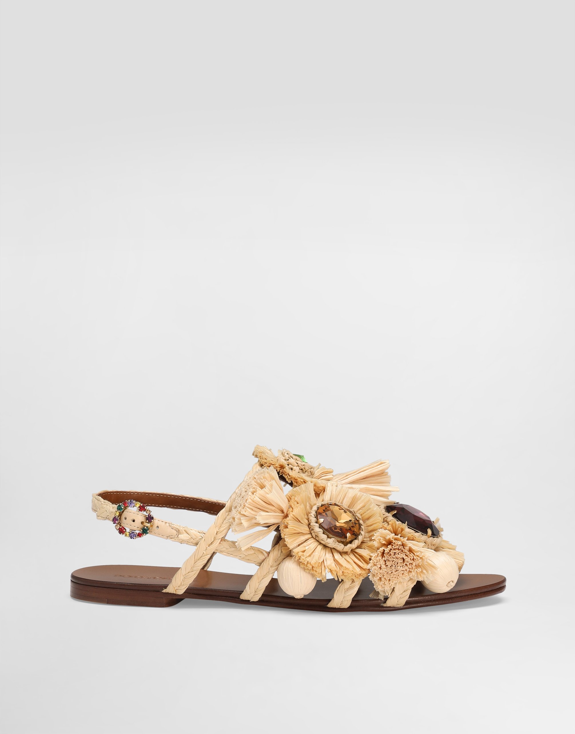 Плетеные шлепанцы из рафии Dolce & Gabbana, мультиколор