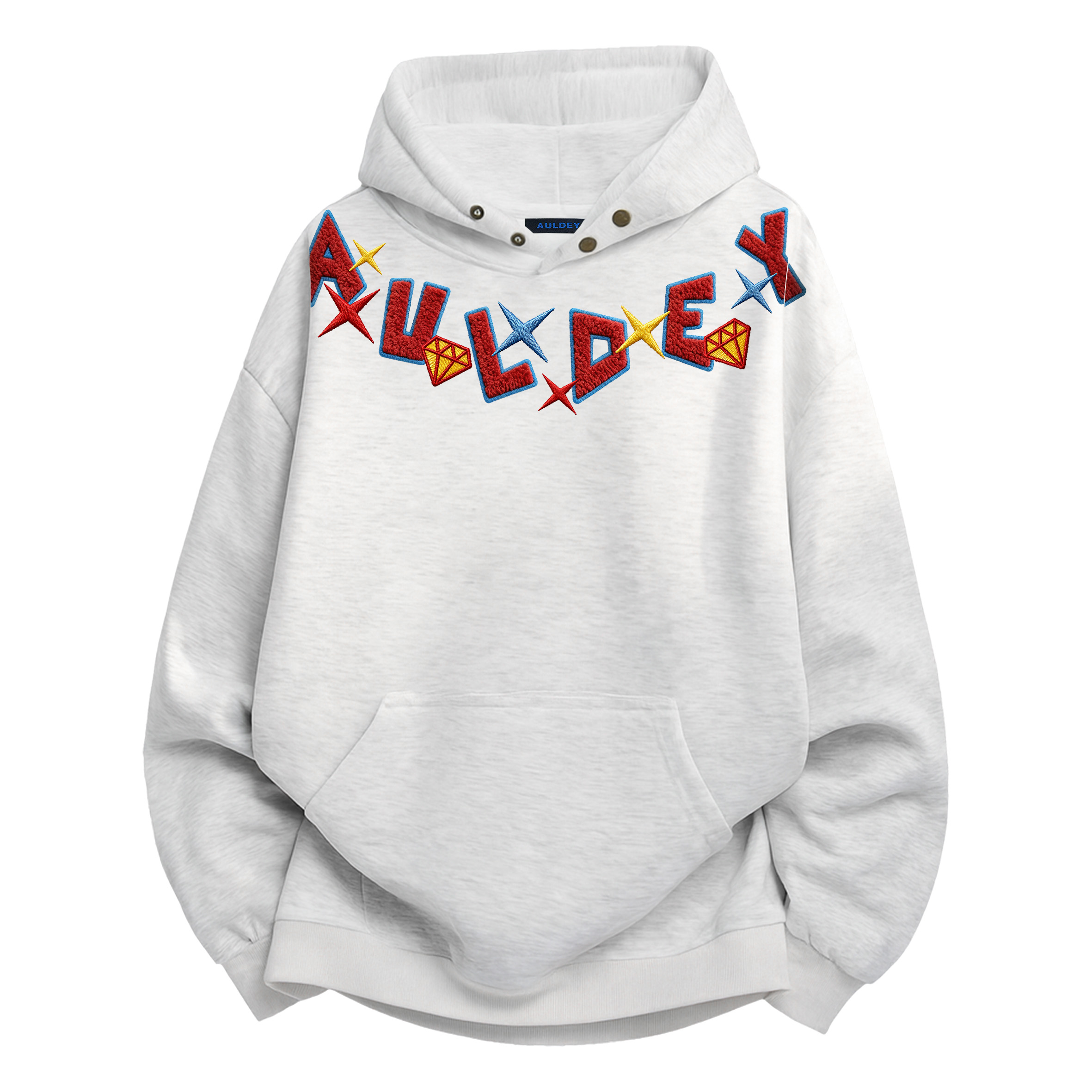 

Толстовка Unisex Hooded Thickened Regular AULDEY, белый heather серый[heavyweight thickened and fleece-lined]
