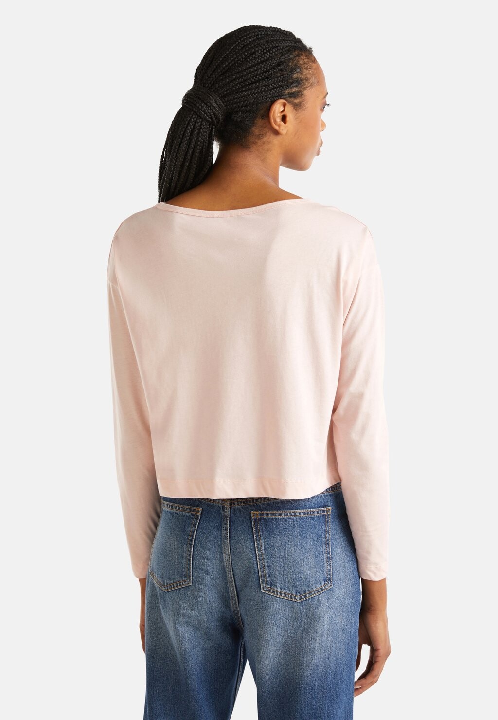 

Топ с длинными рукавами POWDER United Colors of Benetton, розовый