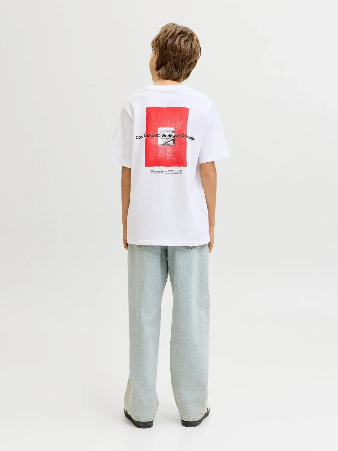Футболка с принтом, JACK & JONES Junior, ярко-белый — фото 4