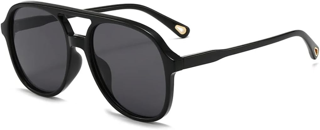 

Солнцезащитные очки для мужчин и женщин - защита UV400 - большая оправа, двойная перемычка, цветные линзы, для занятий спортом на открытом воздухе и вождения DSVIGF, Black