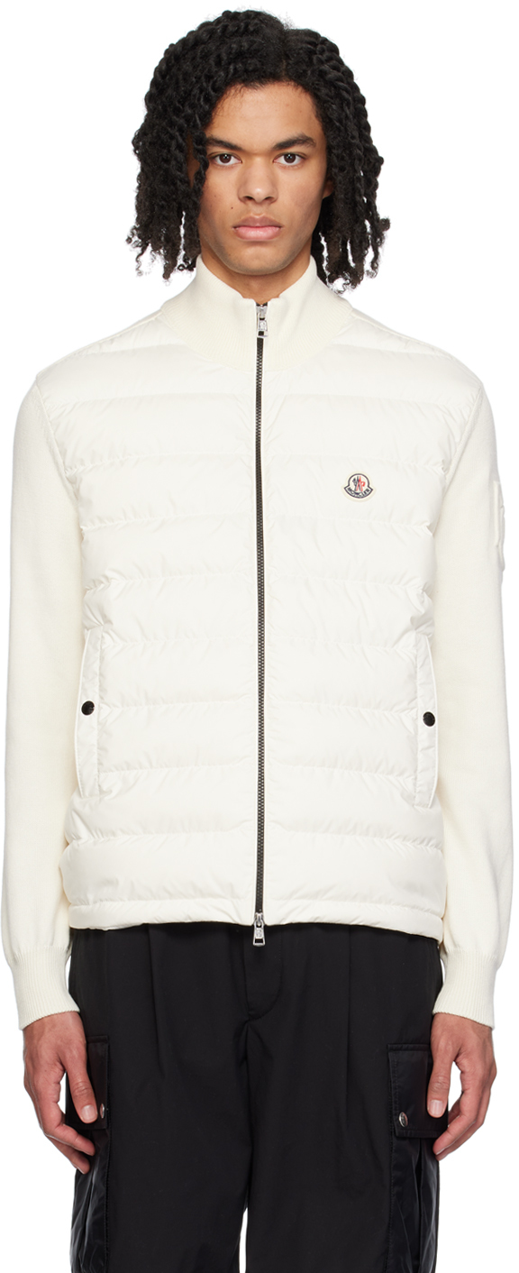

Стеганый пуховый кардиган цвета «Off-White» Moncler