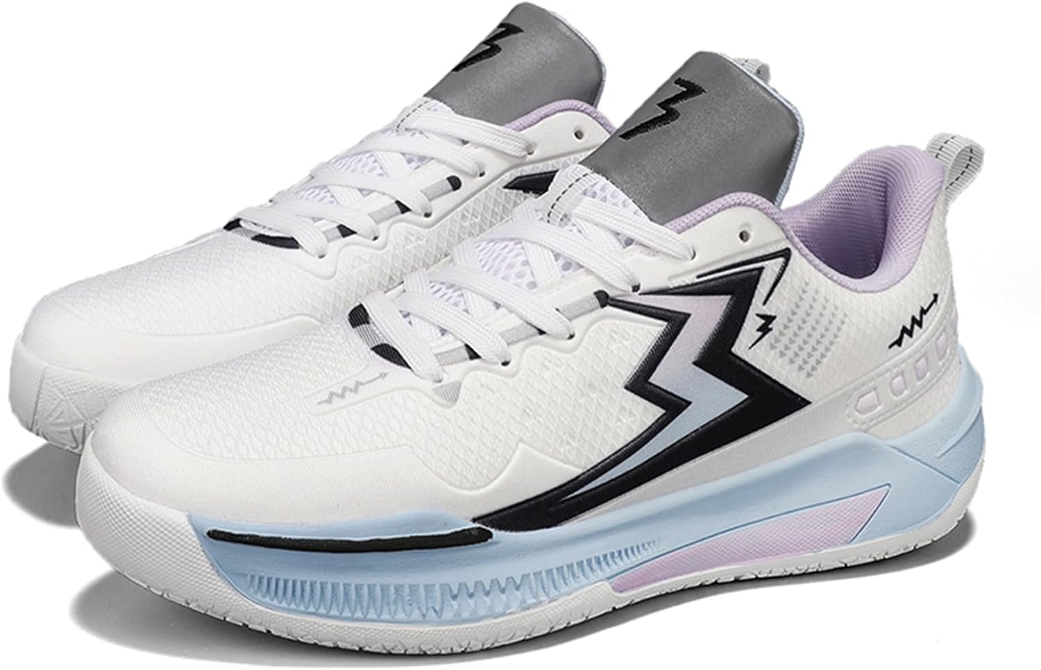 

Мужские дышащие кроссовки с сеткой, на толстой подошве, шнуровка, повседневные спортивные обувь, нескользящие, легкие, с круглым носком, амортизирующие, модные баскетбольные кроссовки, подходящие для тренировок на улице и в зале Qaoterod, белый