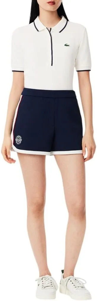 Поло Lacoste Sport Regular Fit с терморегуляцией, Мучной/Темно-синий — фото 3