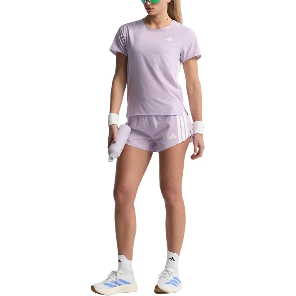 Беговые шорты Adizero с раздельными штанинами Adidas, Pink Plum Multicolor — фото 3