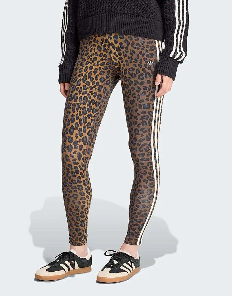 

Леггинсы adidas Originals Leopard с тремя полосками, разноцветные
