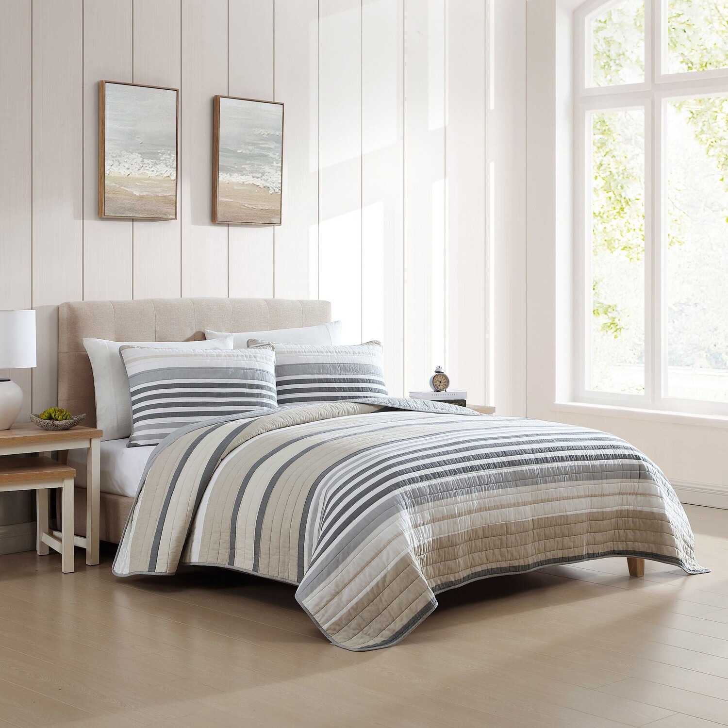 

Бежевый комплект с одеялами Nautica Dover King Quilt-Sham, цвет Chocolate
