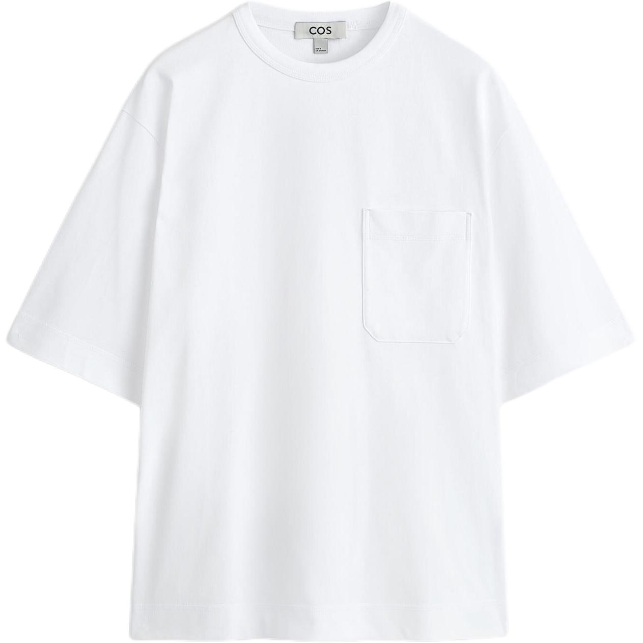

COS Футболка мужская белая с круглым вырезом, Белый, COS Футболка мужская белая с круглым вырезом