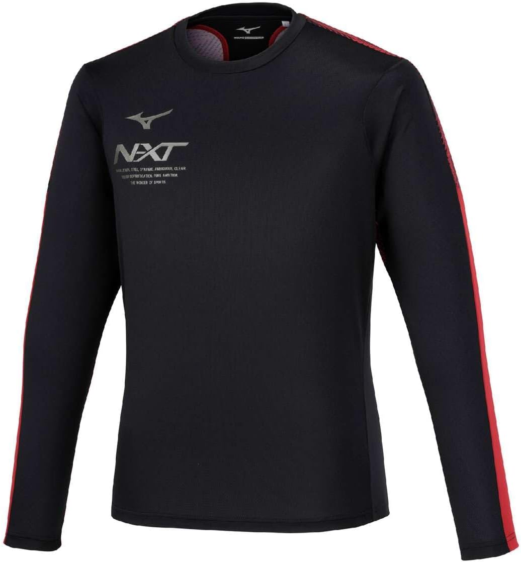 

Тренировочная футболка для легкой атлетики NXT, с длинным рукавом, влагоотводящая, быстросохнущая, покрой Dynamotion, U2MAB502 Mizuno, черный