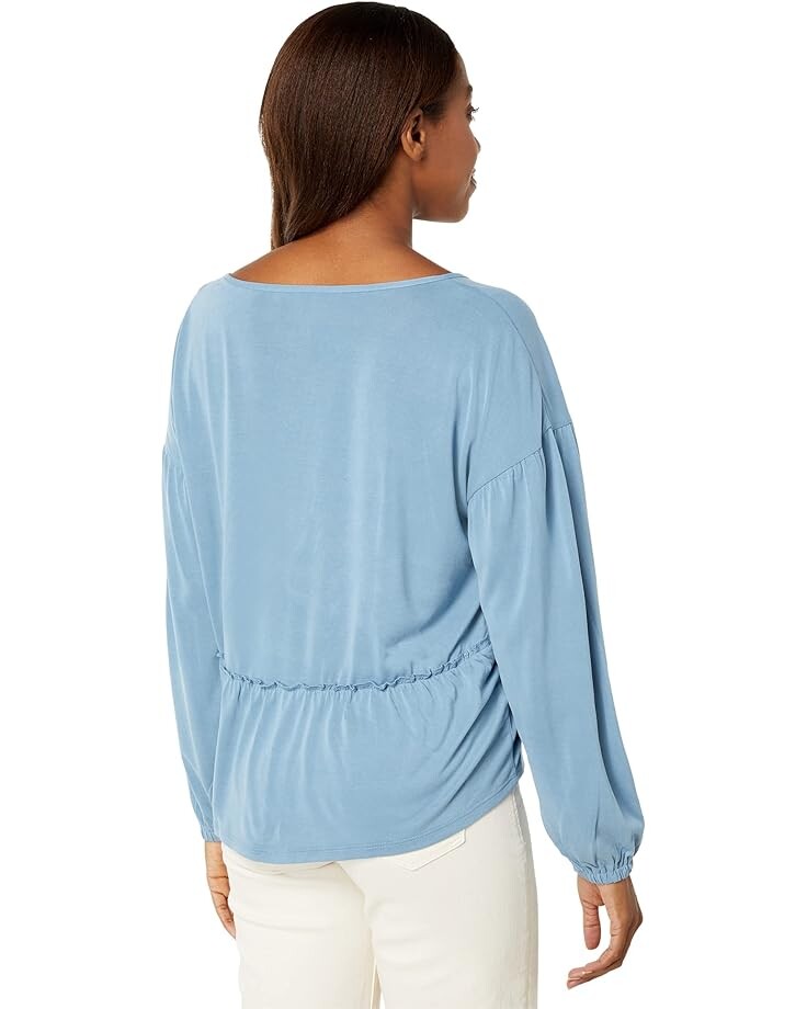

Топ Lucky Brand Long Sleeve Notch Neck Sandwash Top, цвет Spring Lake