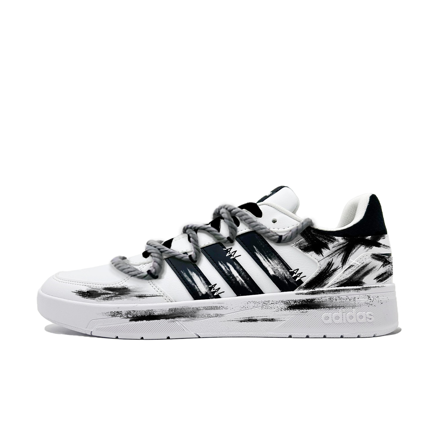 

Adidas Neo Кроссовки Courtbeat Dark Shadow Graffiti с низким верхом, устойчивые к истиранию, для скейтбординга, мужские, черные