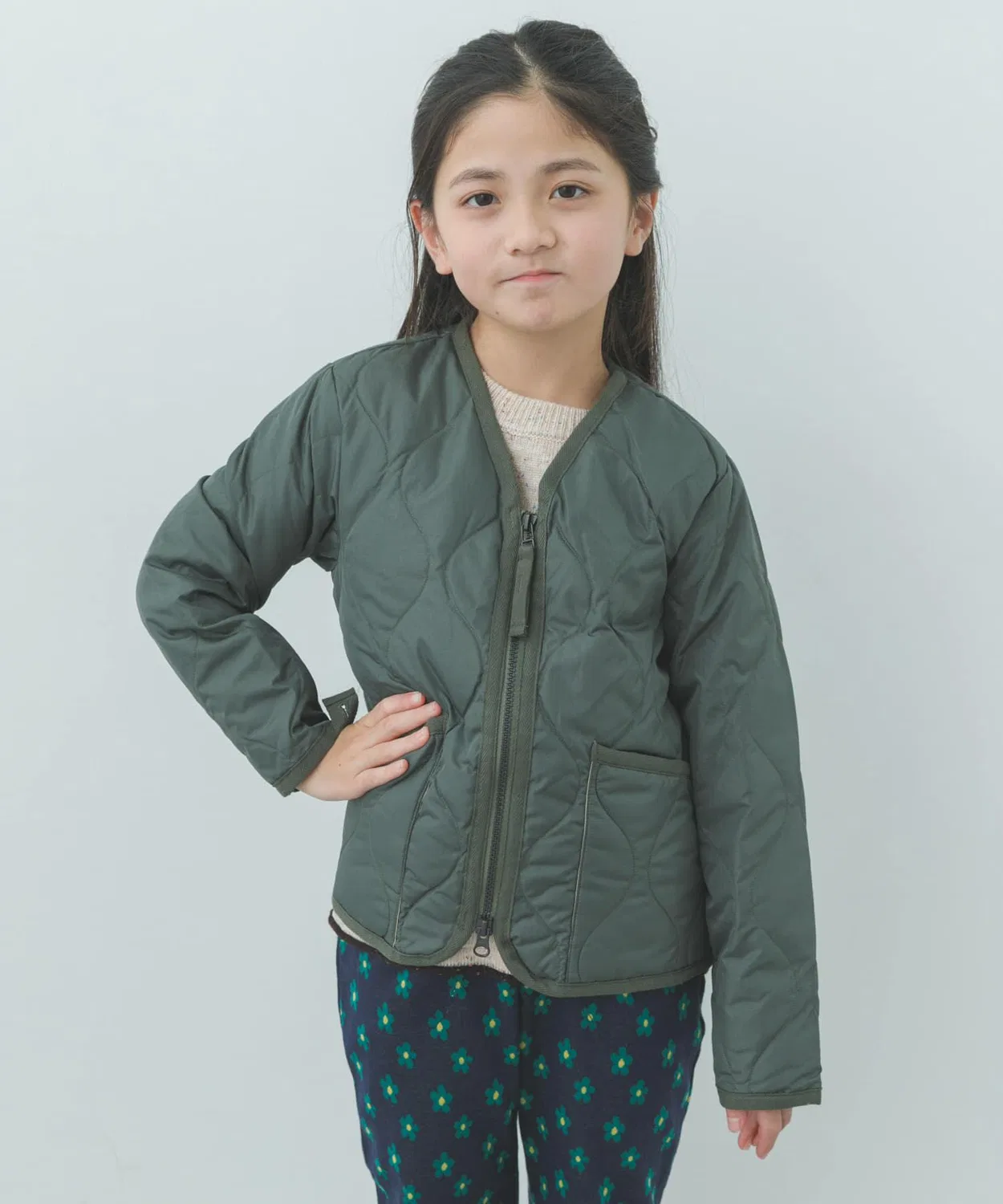 Детская куртка-пуховик военного стиля TAION MILITARY ZIP DOWN JACKET с наполнителем 800FP, тёмно-коричневая — фото 3