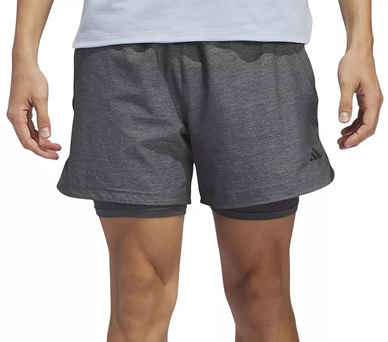 

Мужские шорты 2-в-1 Adidas Axis 5 дюймов, цвет Grey Six/White
