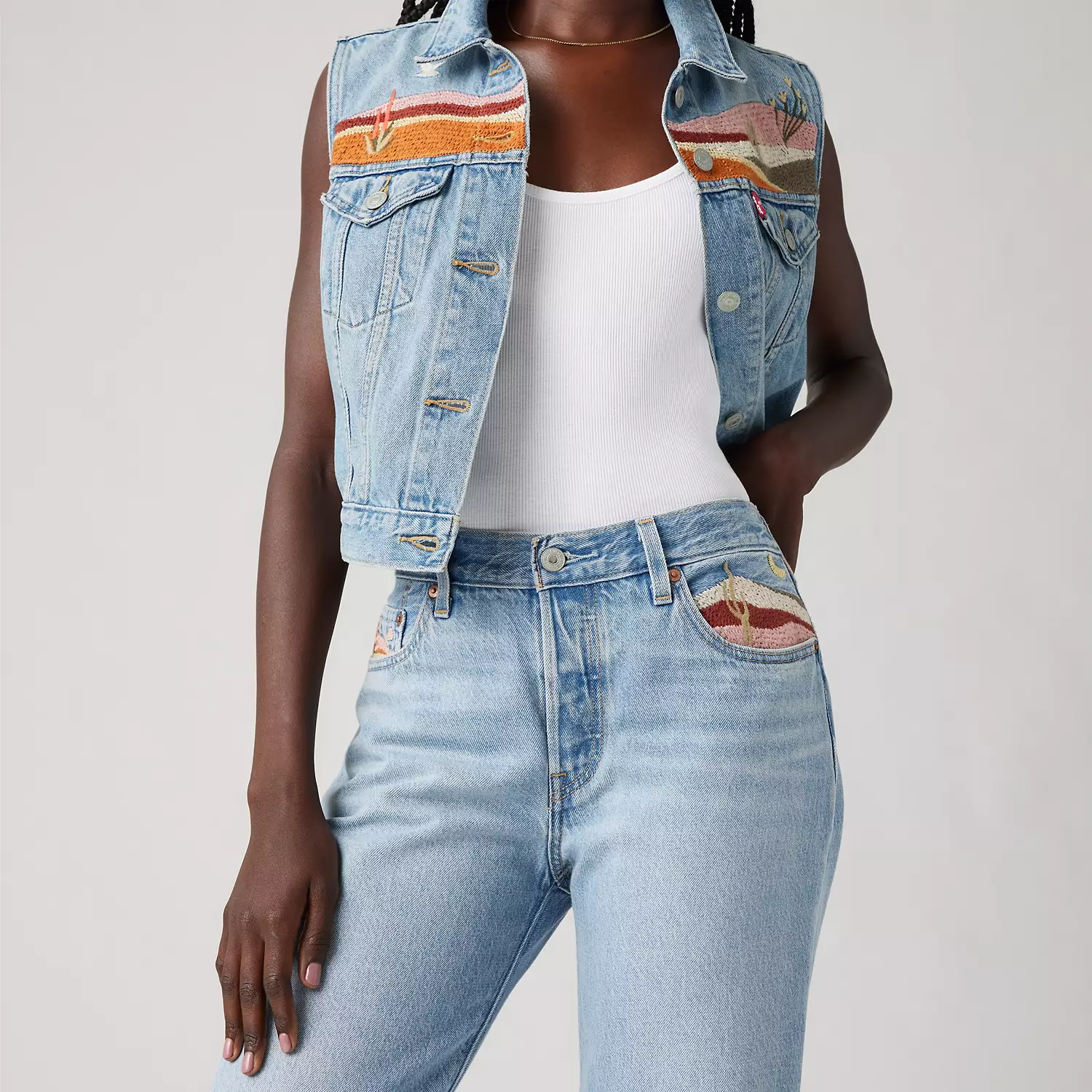Легкие женские джинсы длиной до щиколотки 501 90-х годов Levi's, цвет Desert Utopia - Medium Wash — фото 2